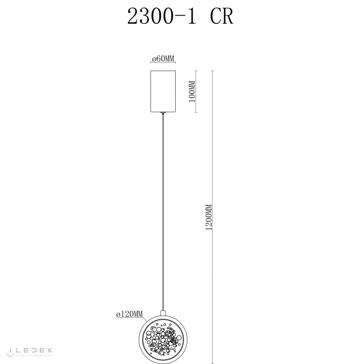 Светильник подвесной iLedex Sonos 2300-1 CR