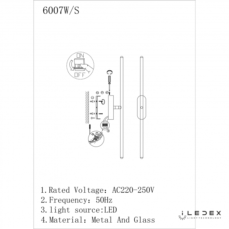 Настенный светильник iLedex ROYAL 6007W/S - 8W - 3000K GOLD