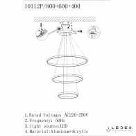 Подвесная люстра iLedex AXIS 10112P/3-63W-3000K (8/6/4) BRASS